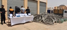 El-Meghaïer: arrestation de trois individus et récupération de 3.000 mètres de câbles électriques